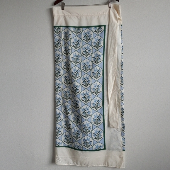 Agua By Agua Bendita Lavanda Floral Cotton Silk Voile Pareo/Sarong OS - Picture 8 of 15